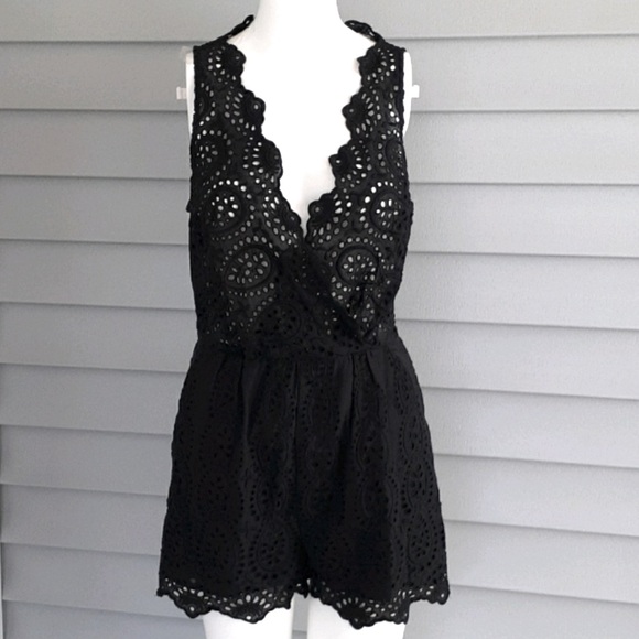 Zimmermann Pants - Gorgeous Zimmerman black eyelet romper EUC - very sexy